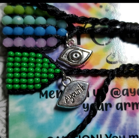 AYOUNIK Handcrafted Hope & Crystal Beaded Adjustable Bracelet Set - Picture 7 of 7